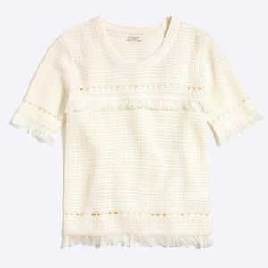 ❤️ J. Crew Fringe Trim Knit Top